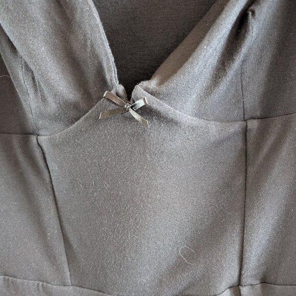 Oh Polly Devi black mini dress long sleeve sweetheart Size 10 LBD Club Party - Picture 7 of 11